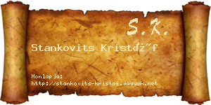 Stankovits Kristóf névjegykártya